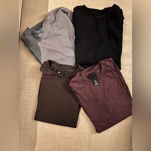 Set of Four H&M Basic T-Shirts in Neutral Tones